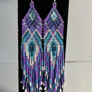 handmade beaded earrings with fringe